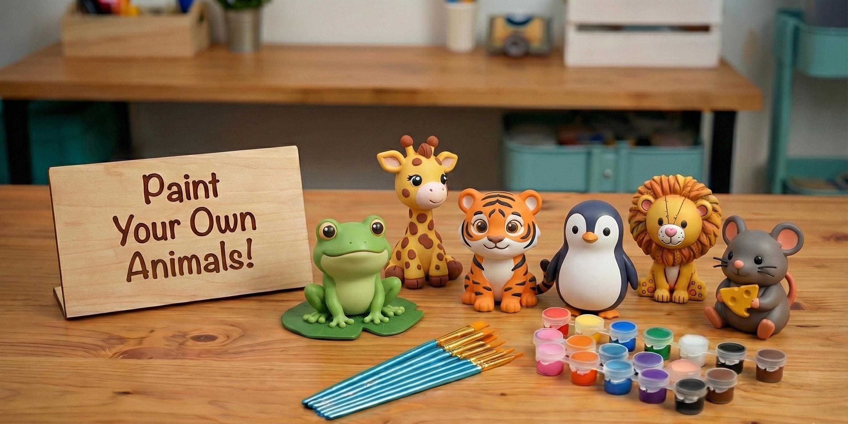 Paint Your Own Animal Figurines Kit | 3D Printed DIY Kids Craft Box