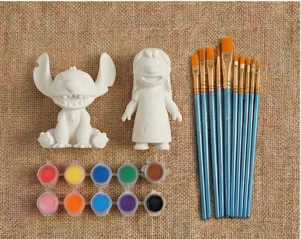 Paint Your Own Cute Blue Alien Figure | 3D Printed Hawaiian Space Pet | DIY Kids Craft Kit | Ohana Art Activity