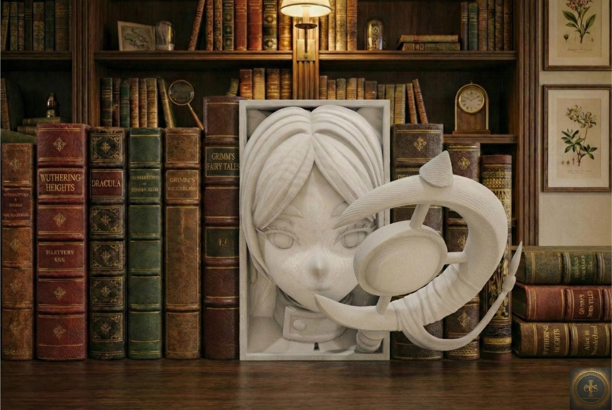 Wandering Elf Mage Book Nook | Fantasy Adventure 3D Shadow Box | Anime Room Decor 3D Wall Art