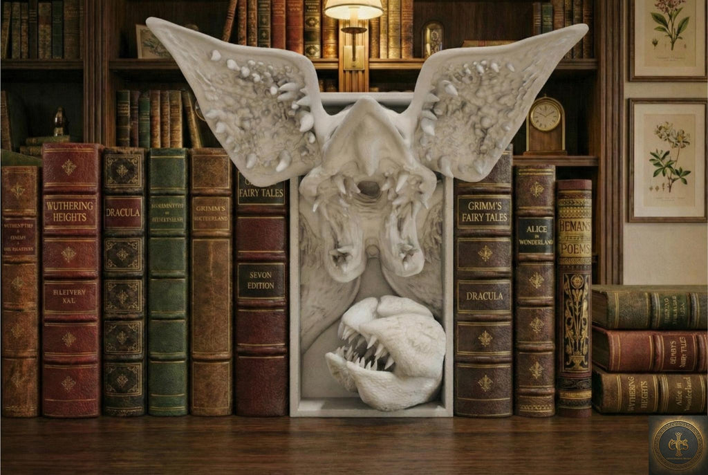 Petal Faced Monster Book Nook | 80s Sci-Fi Horror 3D Shadow Box | Creepy Alien 3D Wall Art
