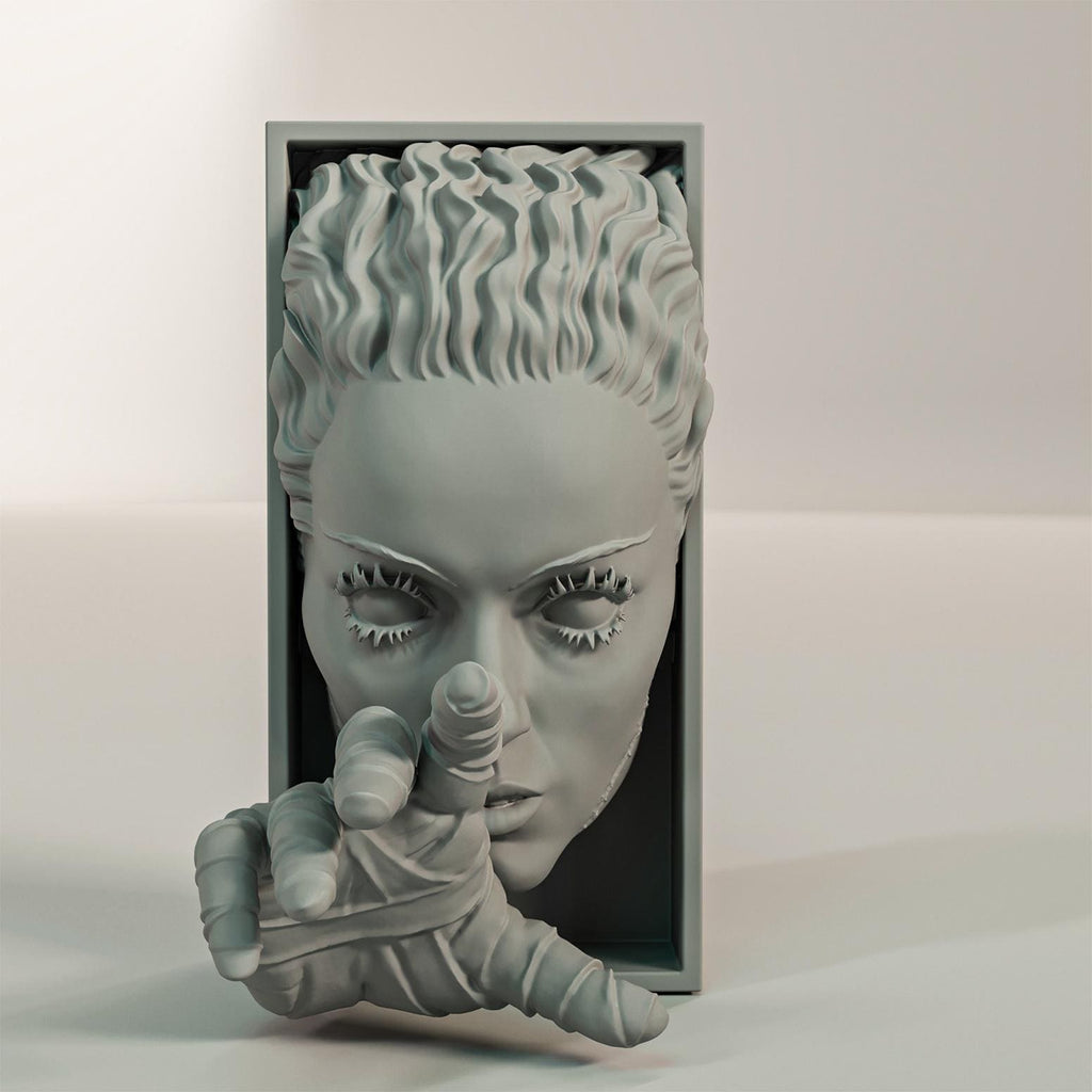 Electric Monster Bride Book Nook | Classic Horror 3D Shadow Box | Gothic Wedding 3D Wall Art