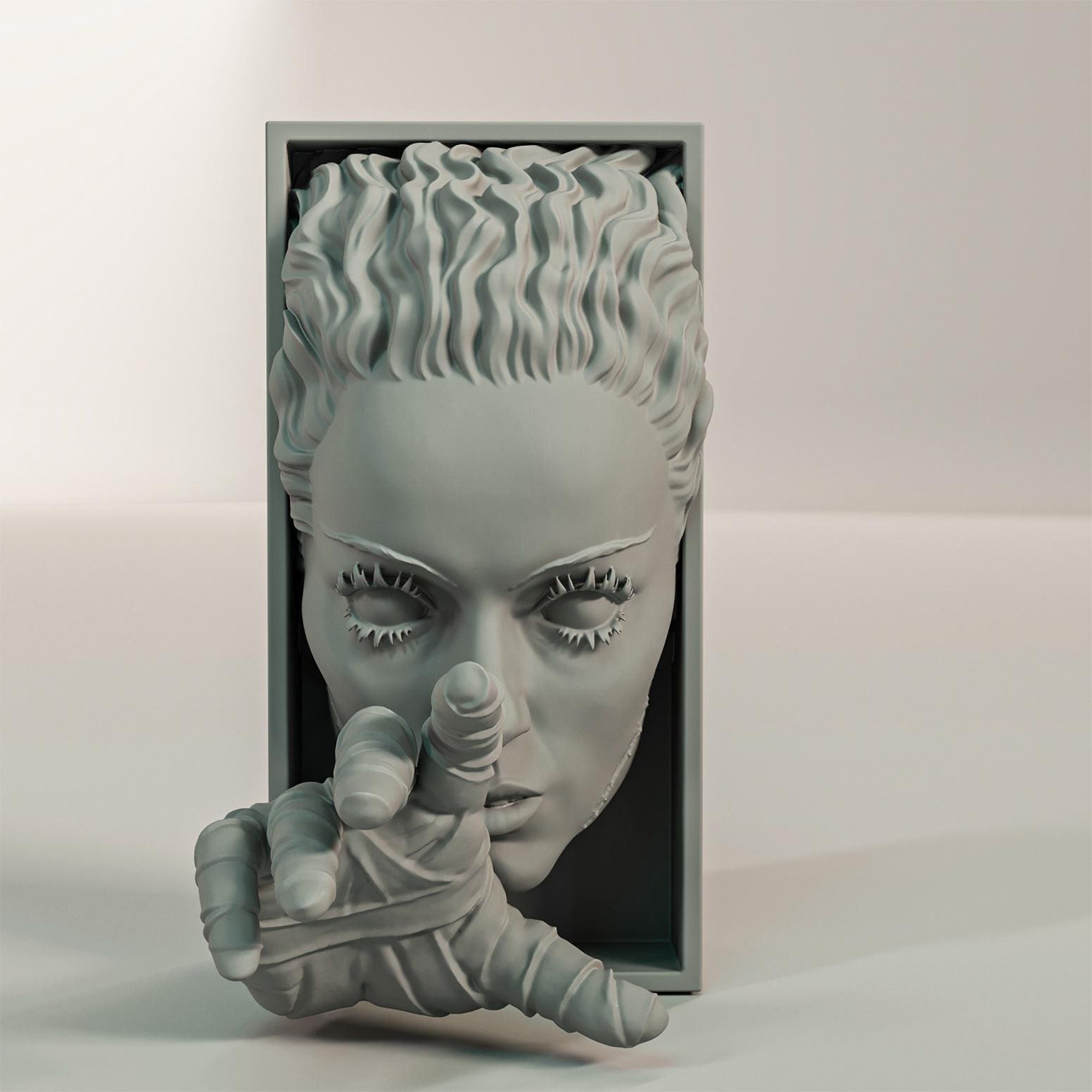 Electric Monster Bride Book Nook | Classic Horror 3D Shadow Box | Gothic Wedding 3D Wall Art