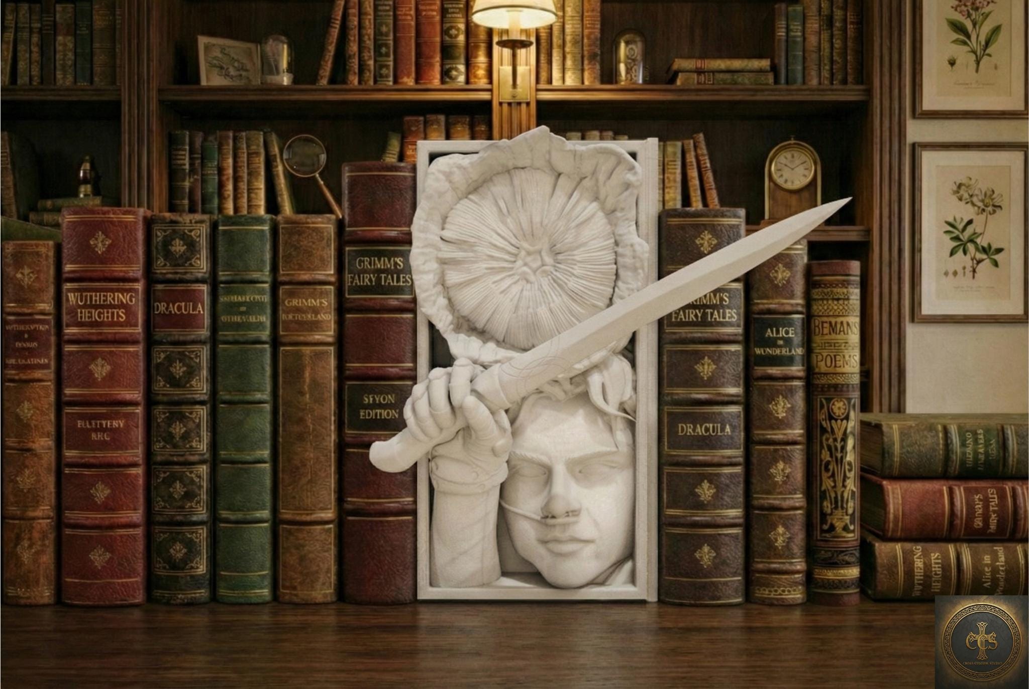 Desert Warrior Book Nook | Sci-Fi Planet 3D Shadow Box | Sandworm Decor 3D Wall Art