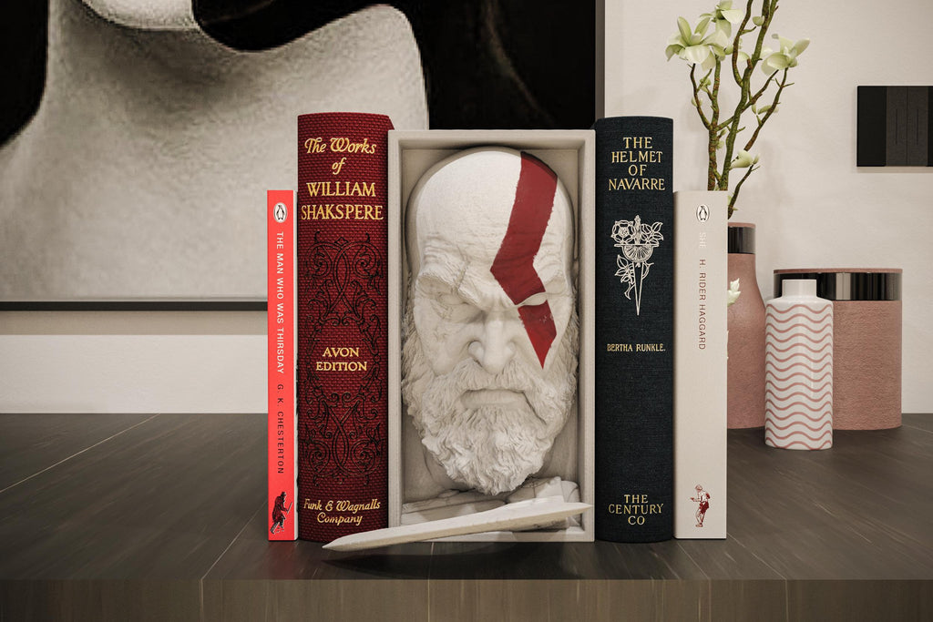 Spartan God Slayer Book Nook | Norse Mythology 3D Shadow Box | Gamer Room Decor 3D Wall Art