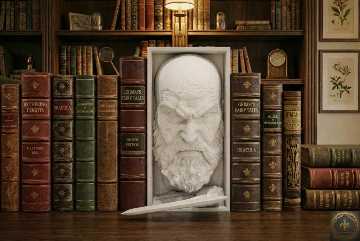 Spartan God Slayer Book Nook | Norse Mythology 3D Shadow Box | Gamer Room Decor 3D Wall Art