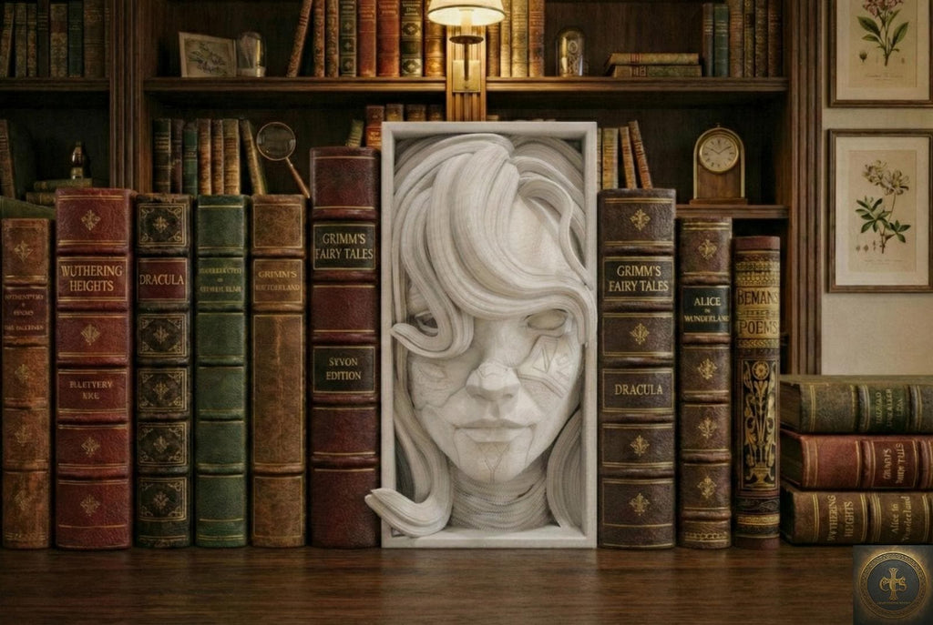 Painter Heroine Book Nook | Surreal RPG 3D Shadow Box | Fantasy Gamer 3D Wall Art
