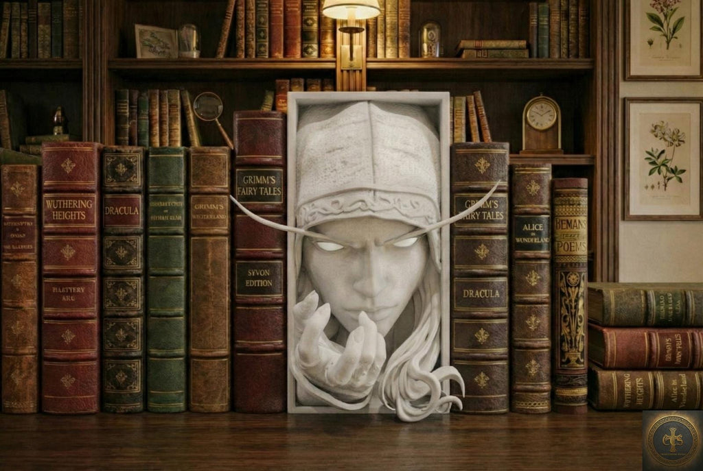 Dark Ranger General Book Nook | Fantasy MMORPG 3D Shadow Box | Undead Elf 3D Wall Art