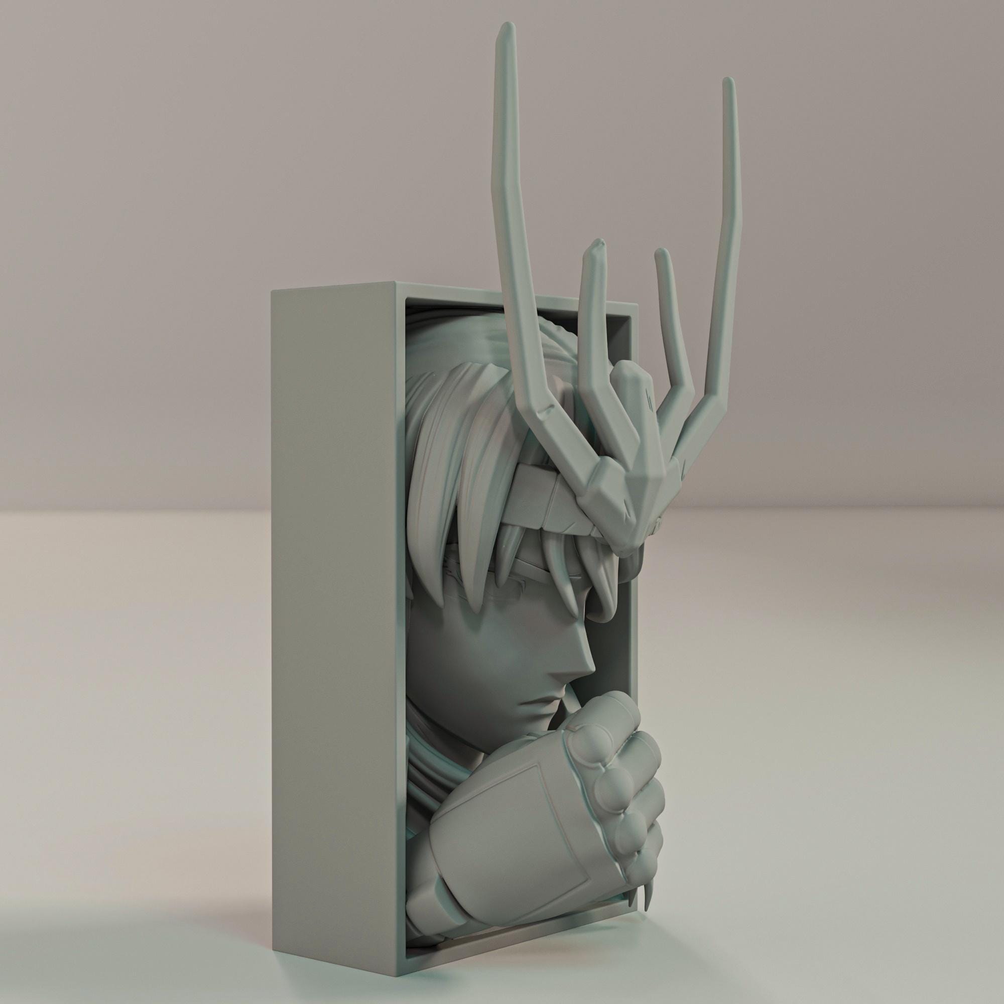 Emerald Dragon Knight Book Nook | Classic 80s Anime 3D Shadow Box | Zodiac Warrior 3D Wall Art