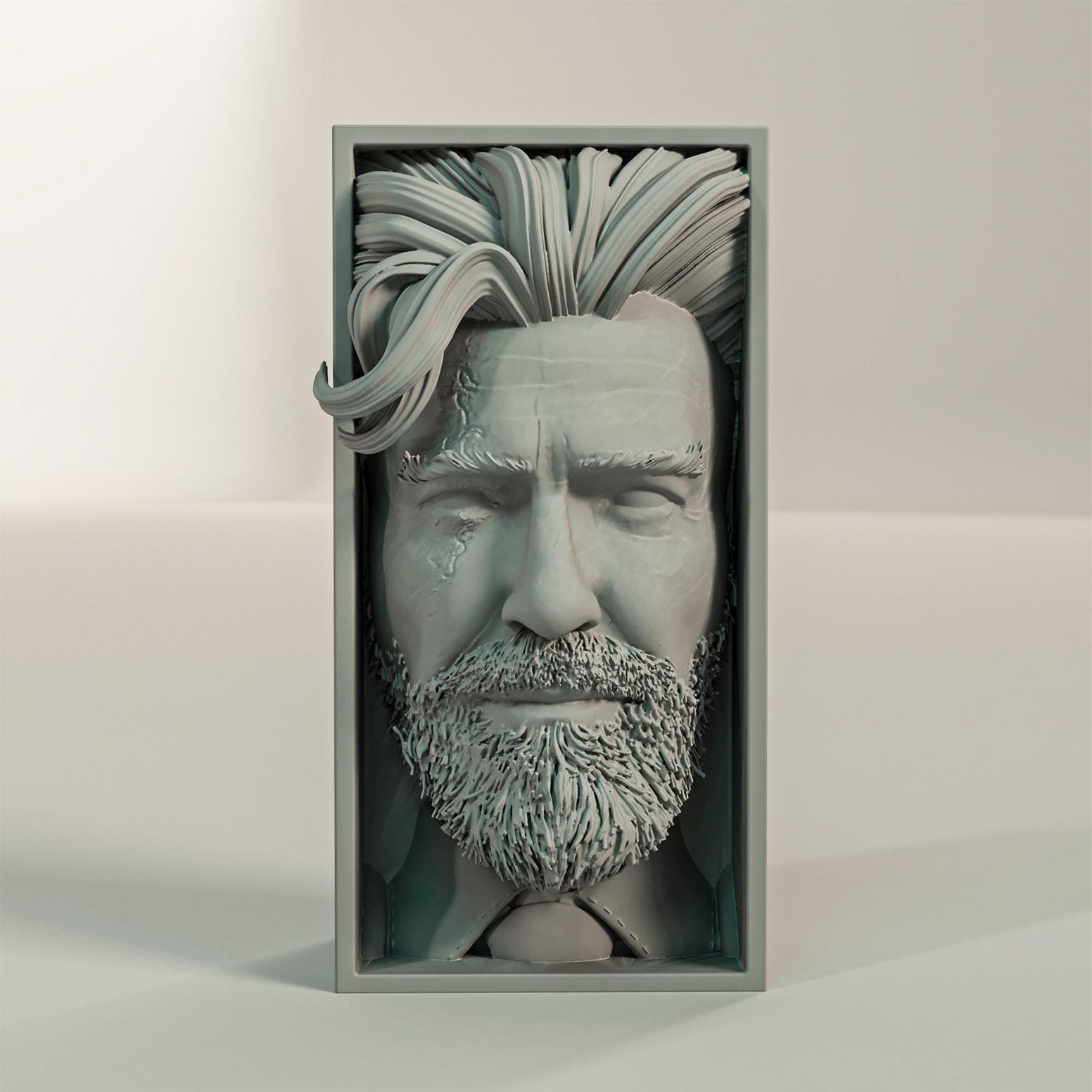 Tragic Gunner Book Nook | Surreal Fantasy RPG 3D Shadow Box | Gamer 3D Wall Art