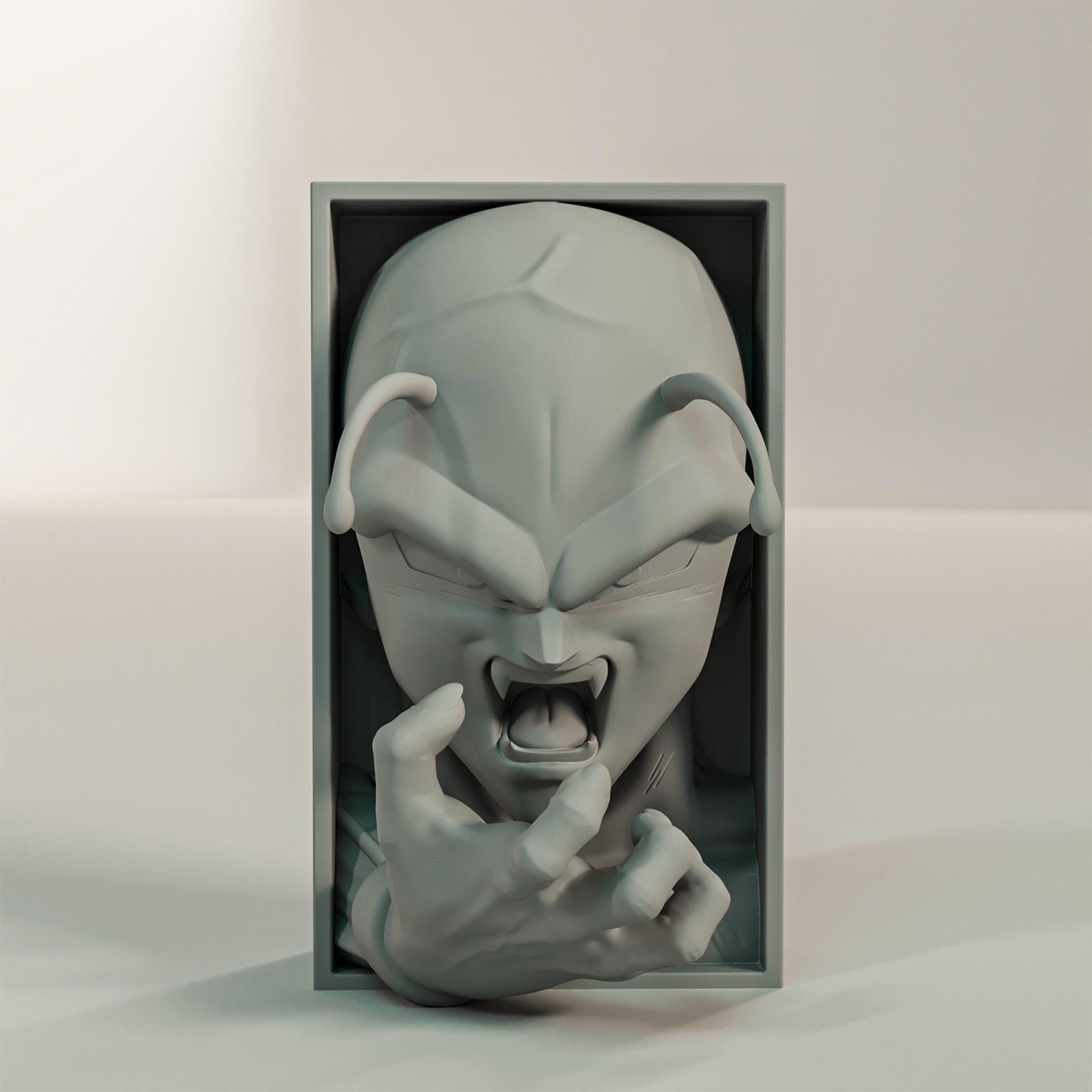 Green Alien Mentor Book Nook | Martial Arts Anime 3D Shadow Box | Energy Blast 3D Wall Art
