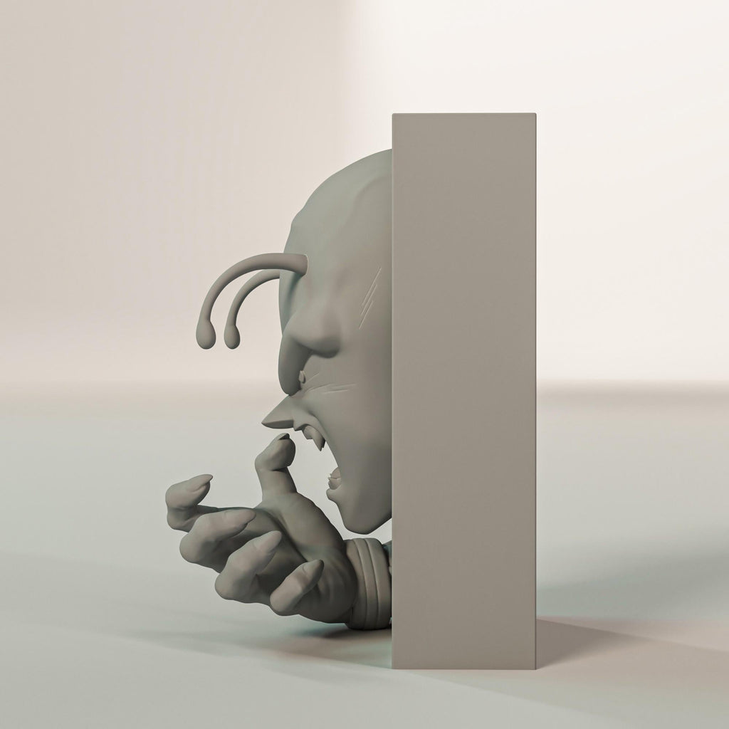 Green Alien Mentor Book Nook | Martial Arts Anime 3D Shadow Box | Energy Blast 3D Wall Art