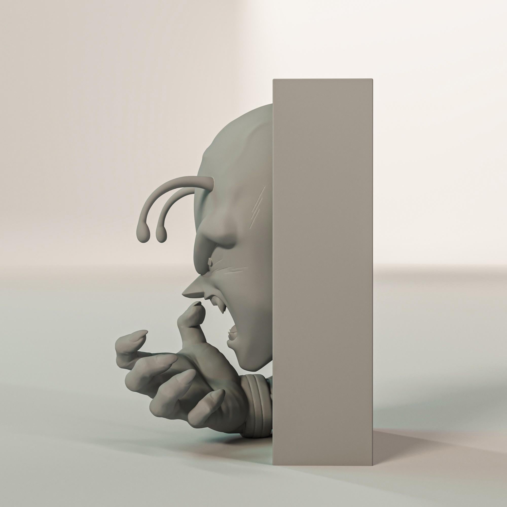 Green Alien Mentor Book Nook | Martial Arts Anime 3D Shadow Box | Energy Blast 3D Wall Art