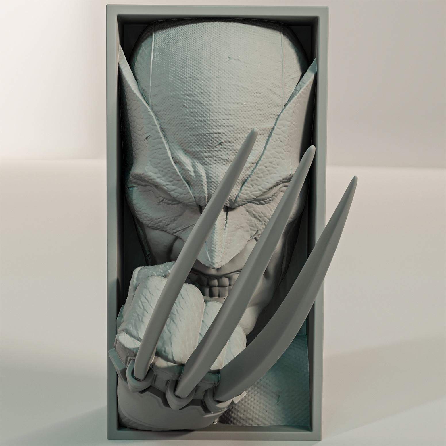 Feral Mutant Book Nook | Retro Superhero 3D Shadow Box | Metal Claws 3D Wall Art