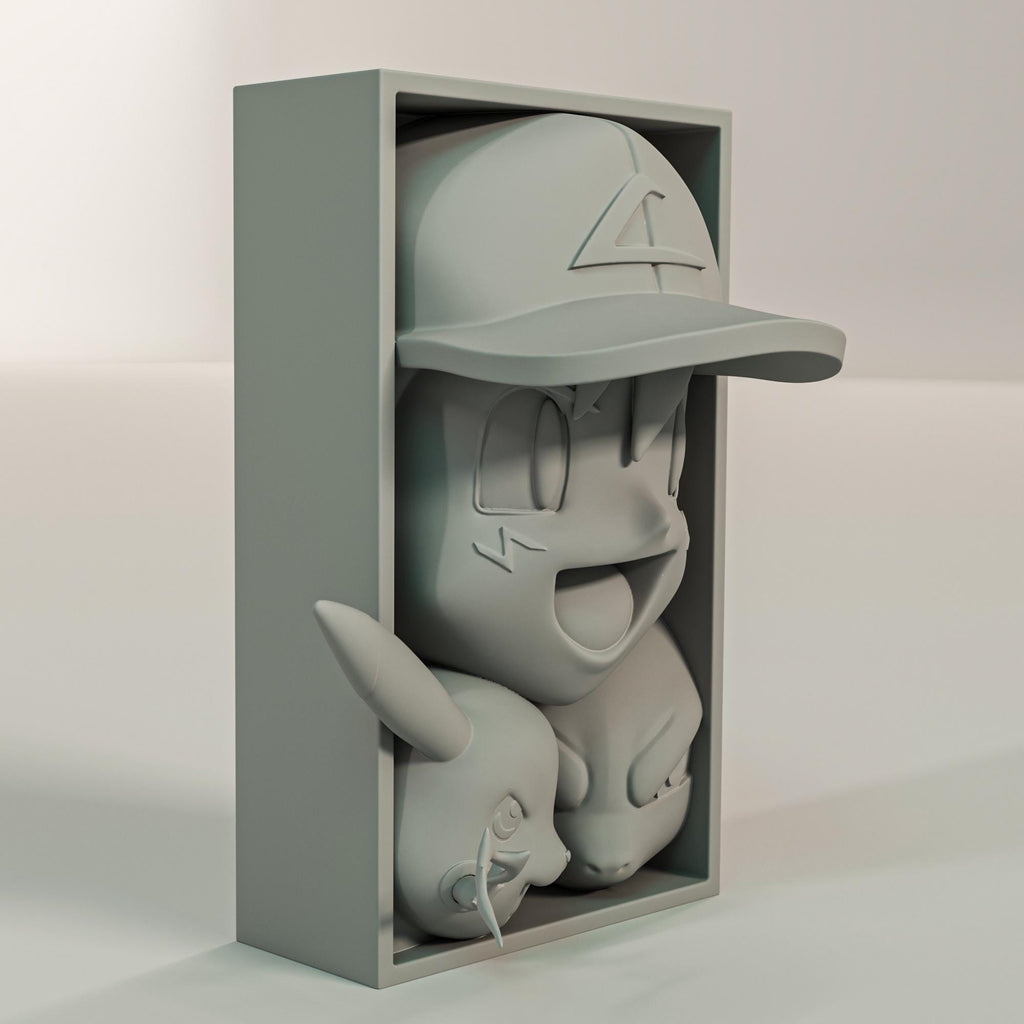 Anime Trainer Book Nook | Creature Battle 3D Shadow Box | Retro Gaming 3D Wall Art