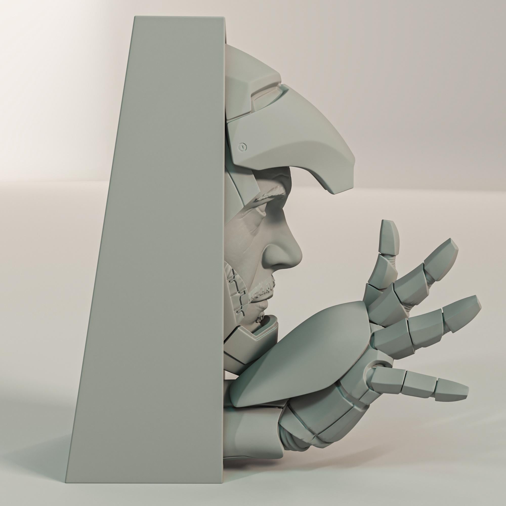 Unmasked Armored Hero Book Nook | Sci-Fi Universe 3D Shadow Box | Comic Room 3D Wall Art