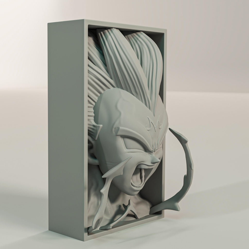 Dark Warrior Prince Book Nook | 90s Battle Anime 3D Shadow Box | Royal Redemption 3D Wall Art