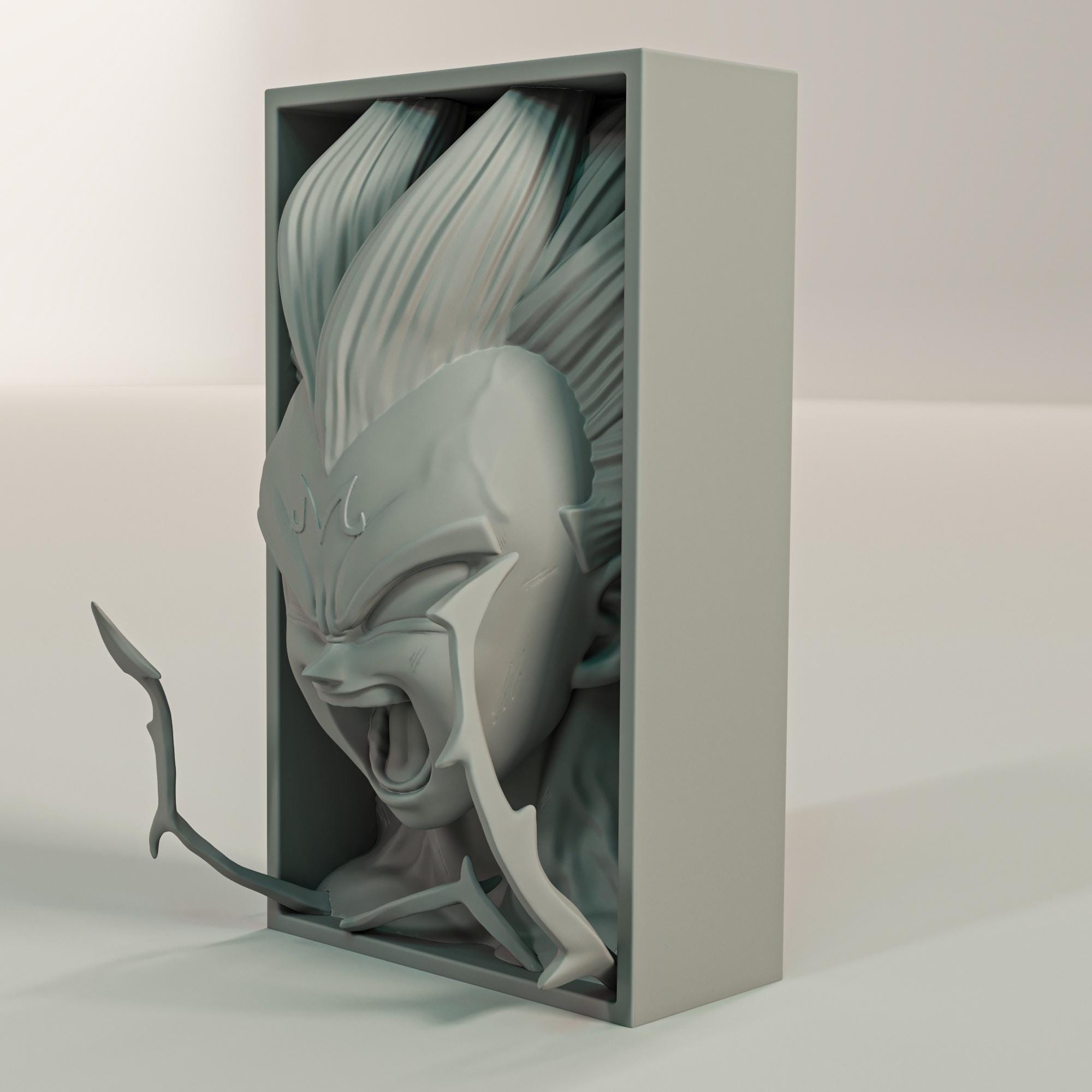 Dark Warrior Prince Book Nook | 90s Battle Anime 3D Shadow Box | Royal Redemption 3D Wall Art