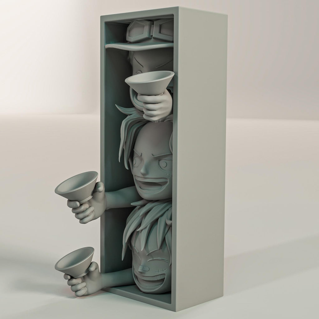 Pirate Brothers Book Nook | High Seas Anime 3D Shadow Box | Brotherhood Oath 3D Wall Art