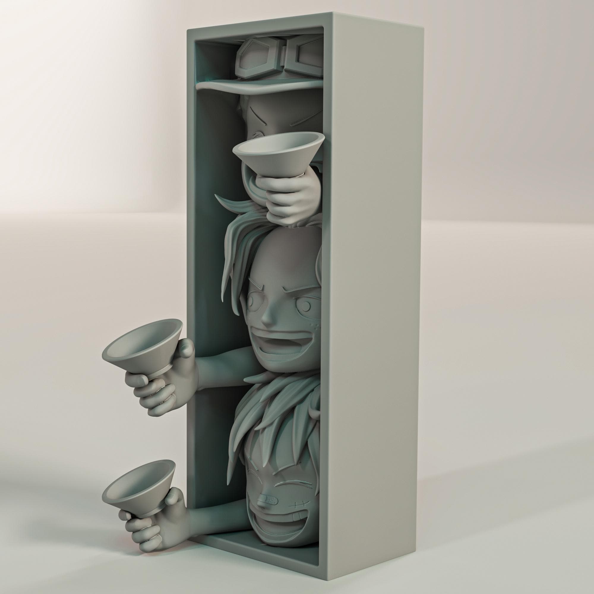 Pirate Brothers Book Nook | High Seas Anime 3D Shadow Box | Brotherhood Oath 3D Wall Art