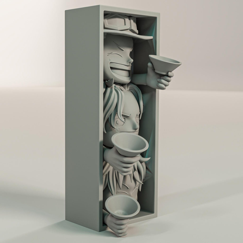 Pirate Brothers Book Nook | High Seas Anime 3D Shadow Box | Brotherhood Oath 3D Wall Art