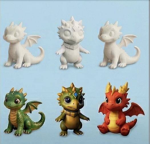 DIY Paint Your Own Dragon Figurine Kit | 3D Printed Kids Craft