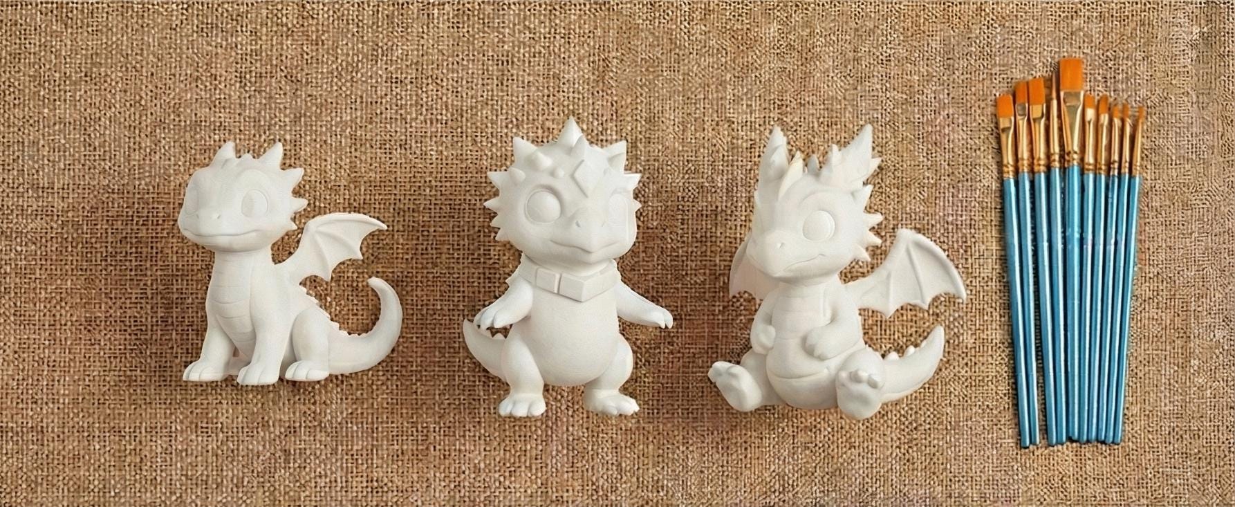 DIY Paint Your Own Dragon Figurine Kit | 3D Printed Kids Craft