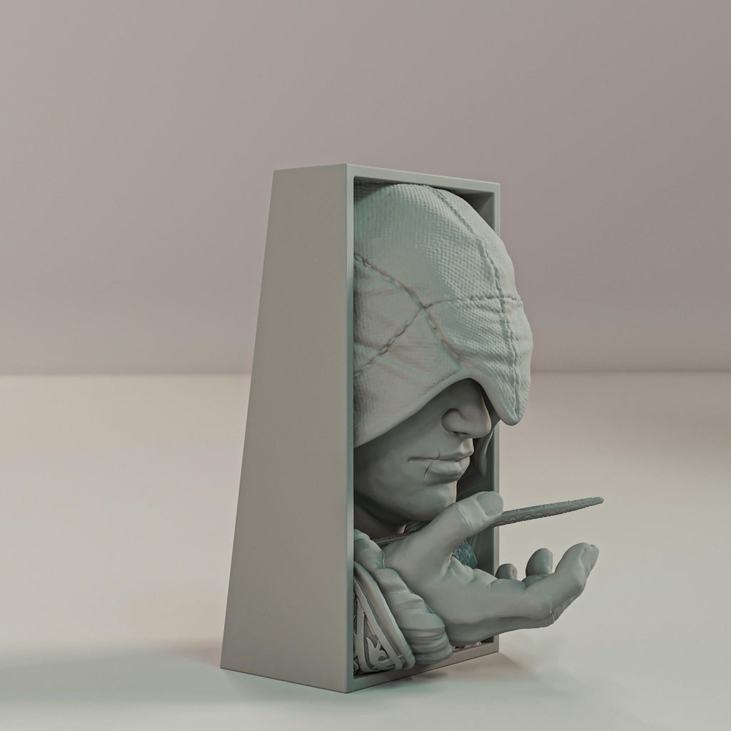 Renaissance Assassin Book Nook | Historical Gamer 3D Shadow Box | Hooded Rogue 3D Wall Art