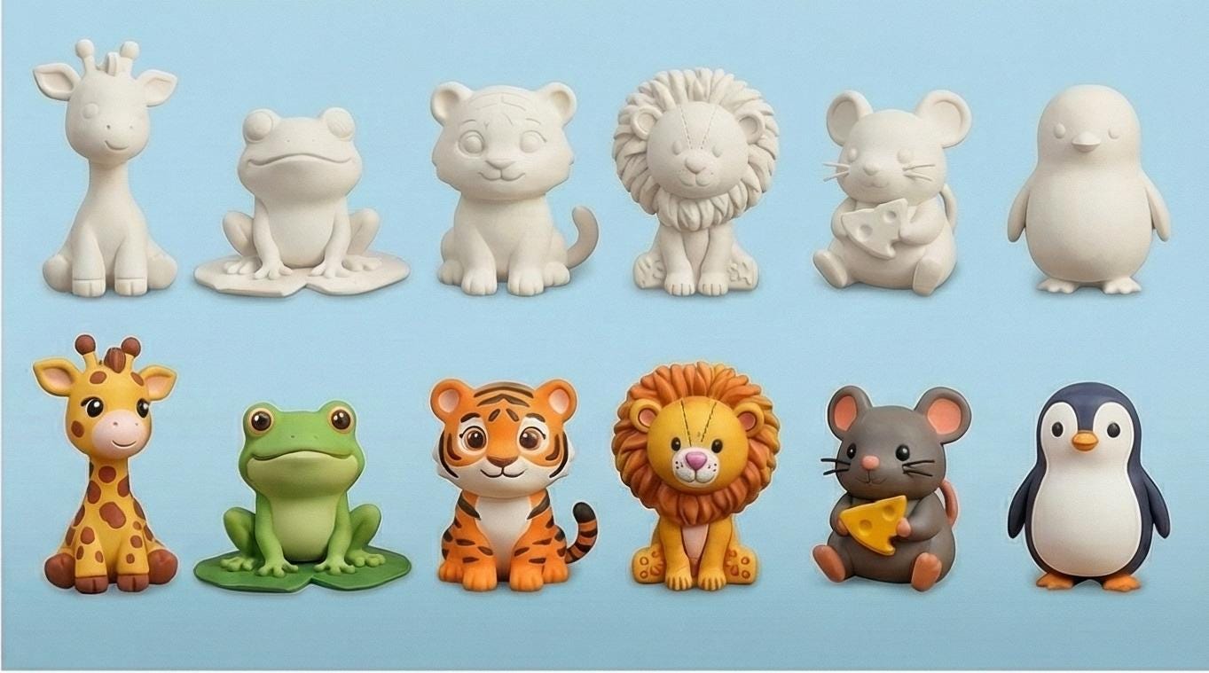 Paint Your Own Animal Figurines Kit | 3D Printed DIY Kids Craft Box