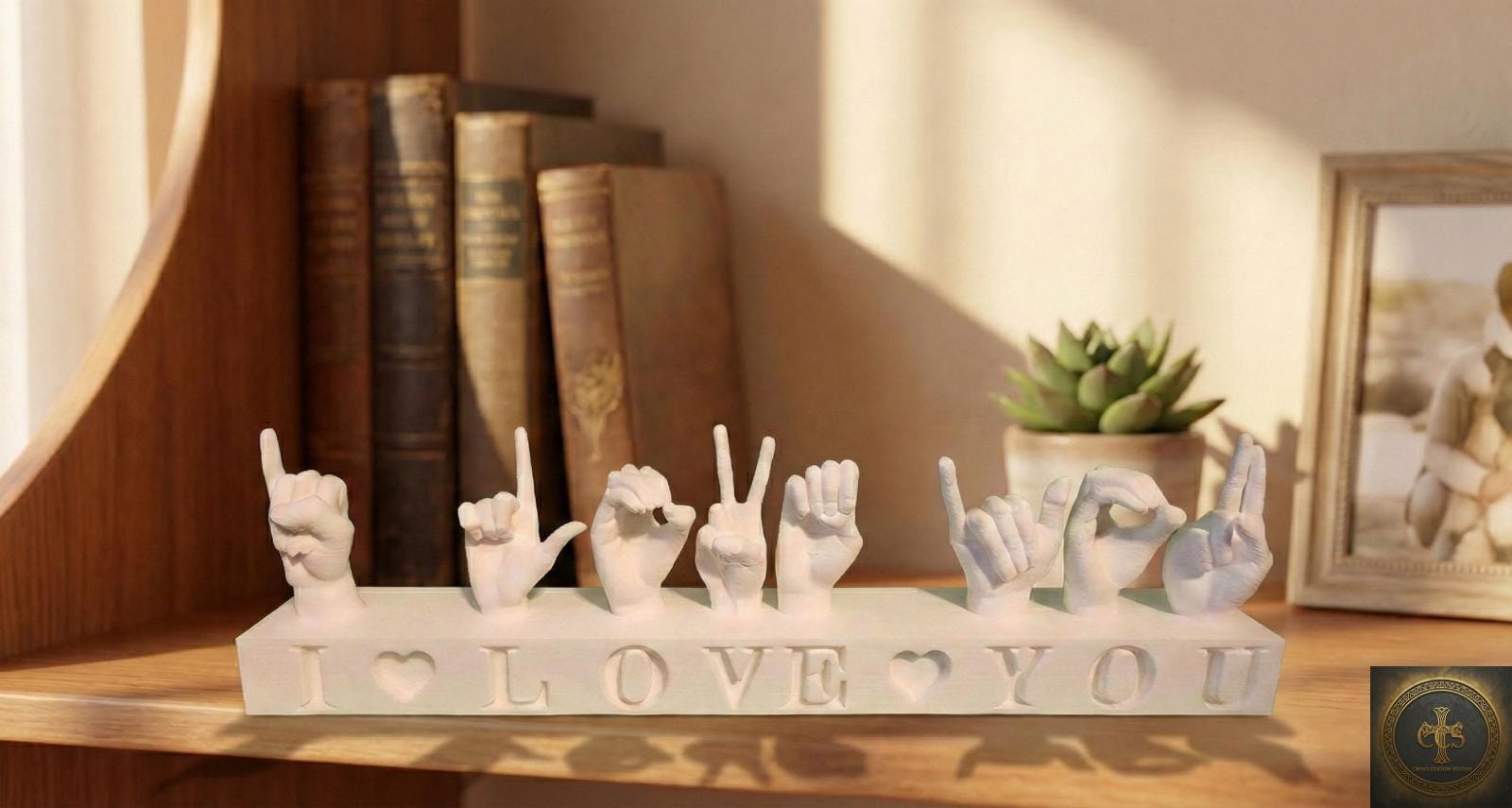 I Love You ASL Statue | American Sign Language Fingerspelling Sculpture | Romantic Valentines Gift