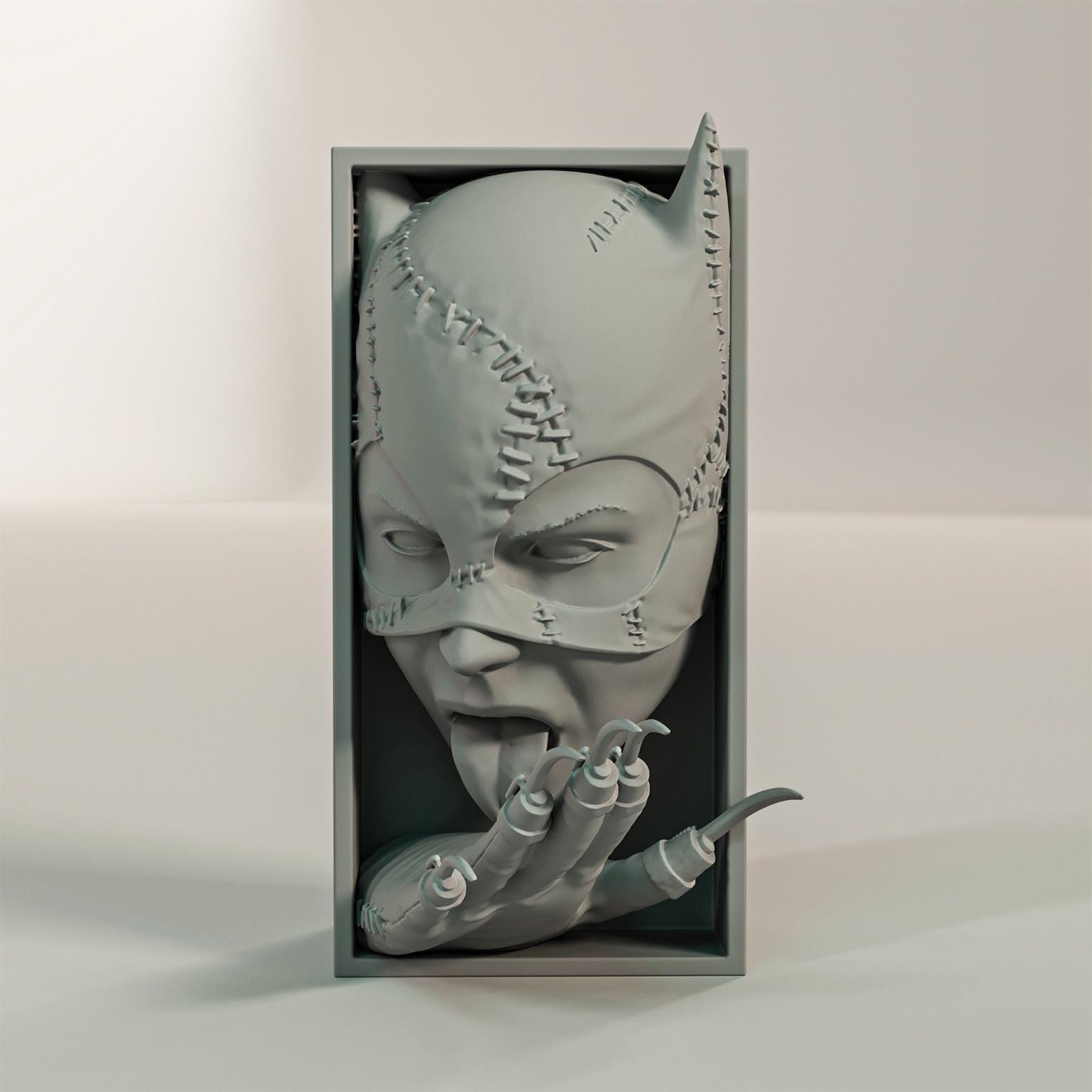 Feline Thief Book Nook | Dark City 3D Shadow Box | Villainess 3D Wall Art