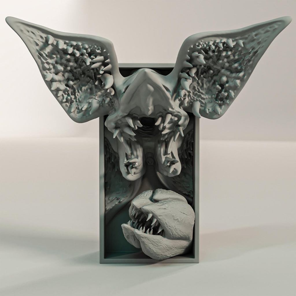 Petal Faced Monster Book Nook | 80s Sci-Fi Horror 3D Shadow Box | Creepy Alien 3D Wall Art