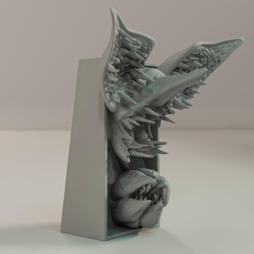 Petal Faced Monster Book Nook | 80s Sci-Fi Horror 3D Shadow Box | Creepy Alien 3D Wall Art