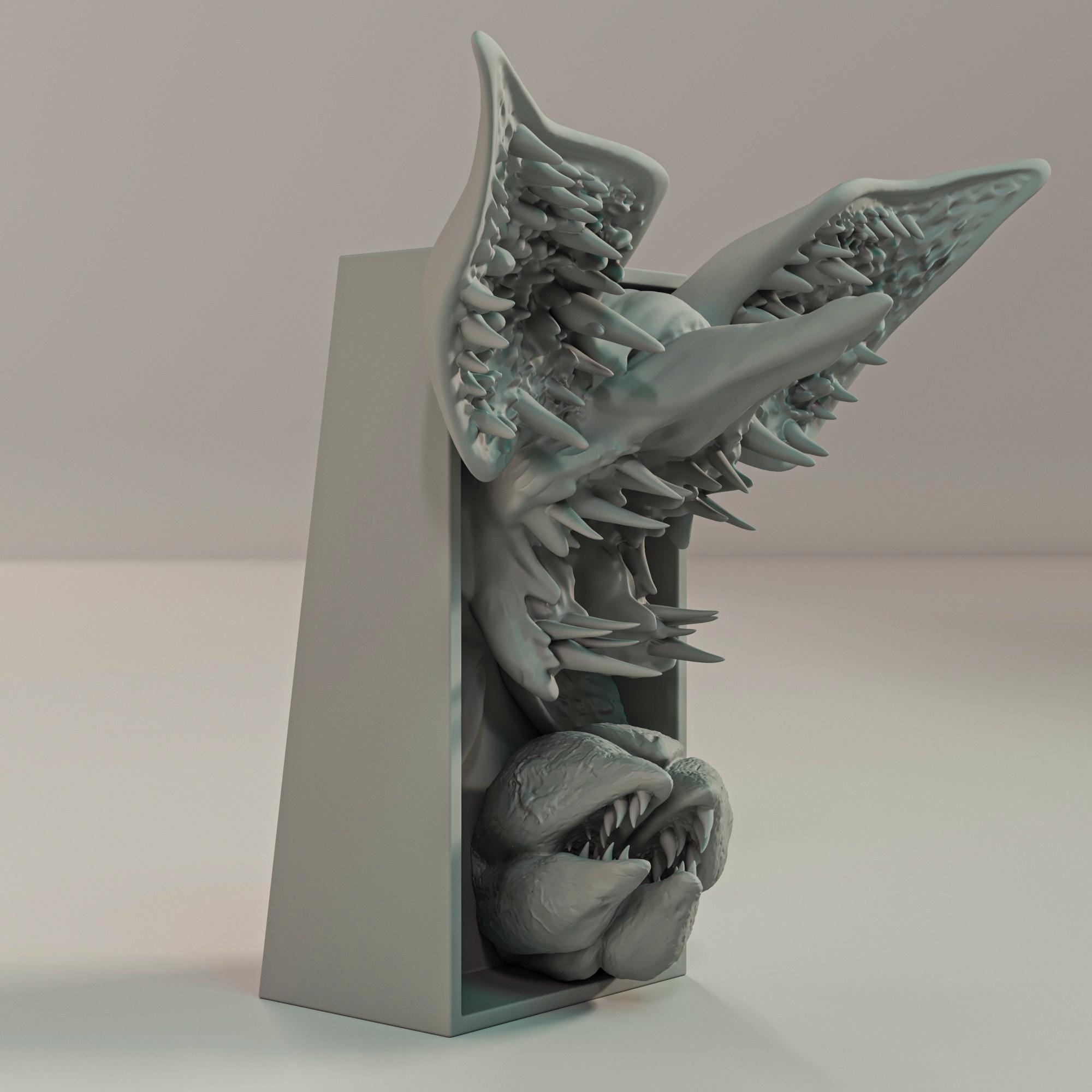 Petal Faced Monster Book Nook | 80s Sci-Fi Horror 3D Shadow Box | Creepy Alien 3D Wall Art