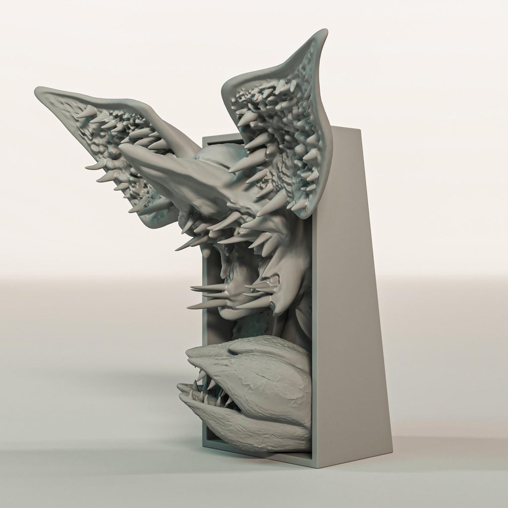 Petal Faced Monster Book Nook | 80s Sci-Fi Horror 3D Shadow Box | Creepy Alien 3D Wall Art