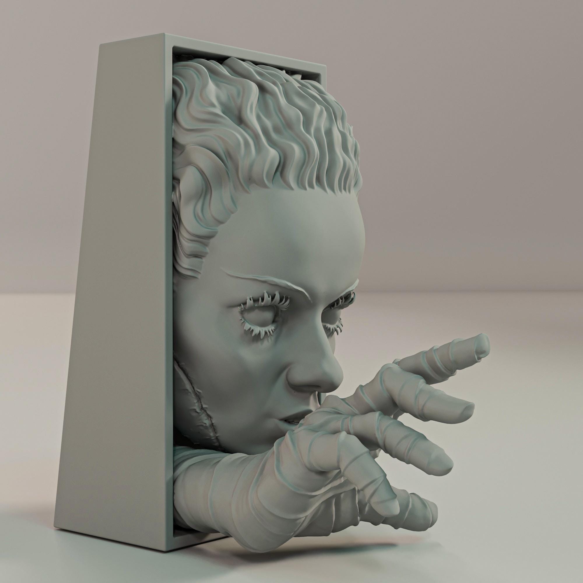 Electric Monster Bride Book Nook | Classic Horror 3D Shadow Box | Gothic Wedding 3D Wall Art