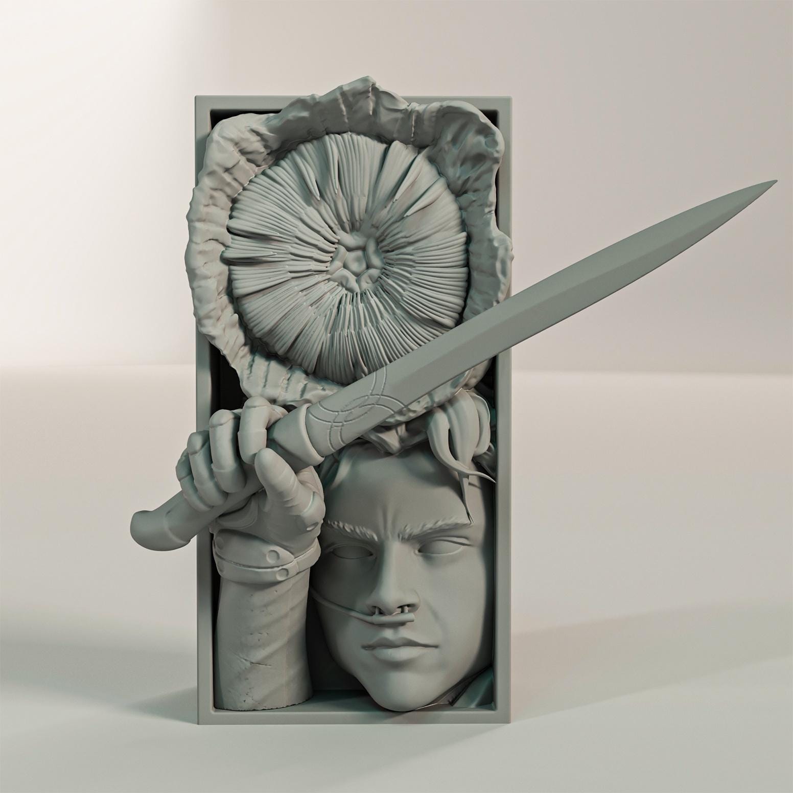 Desert Warrior Book Nook | Sci-Fi Planet 3D Shadow Box | Sandworm Decor 3D Wall Art