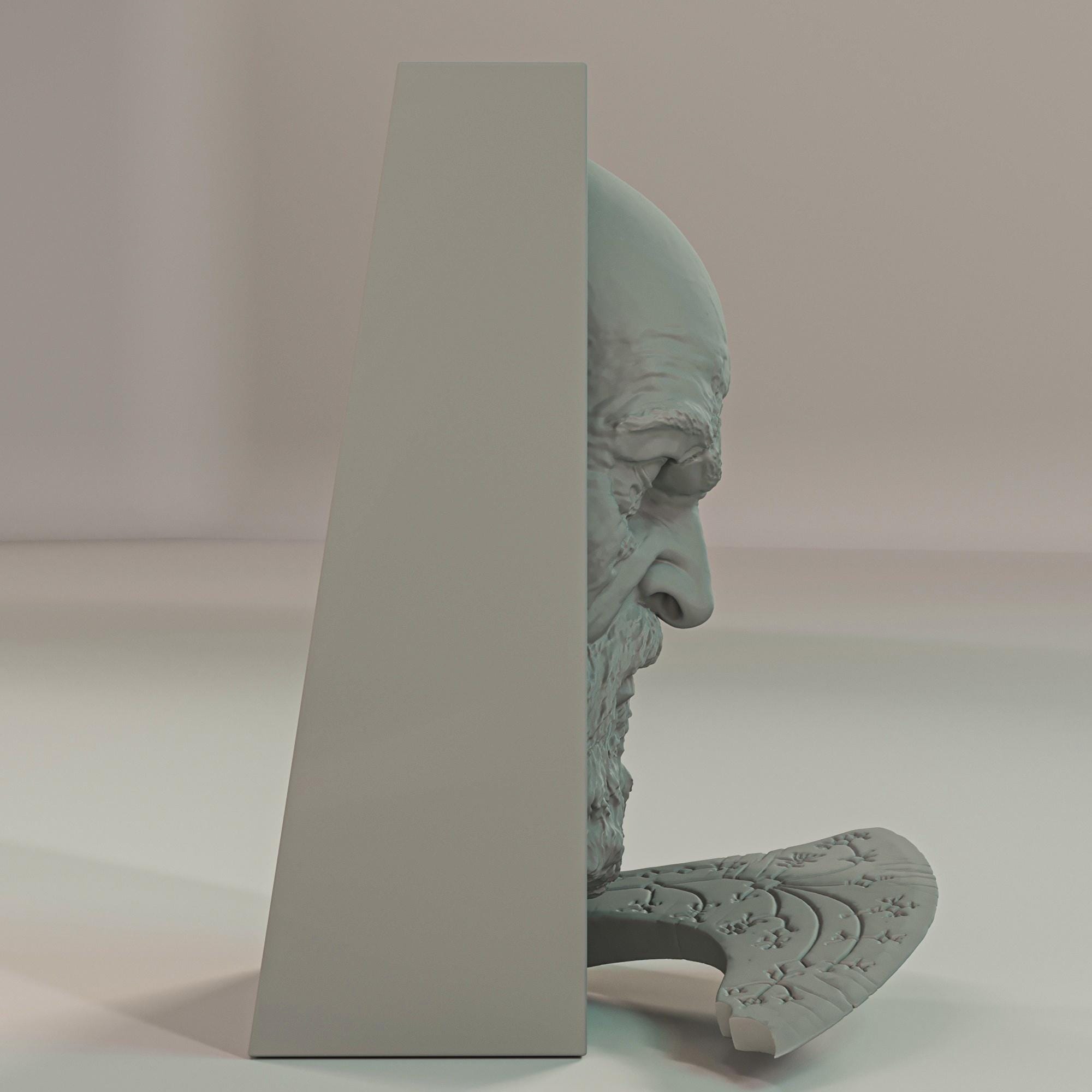 Spartan God Slayer Book Nook | Norse Mythology 3D Shadow Box | Gamer Room Decor 3D Wall Art