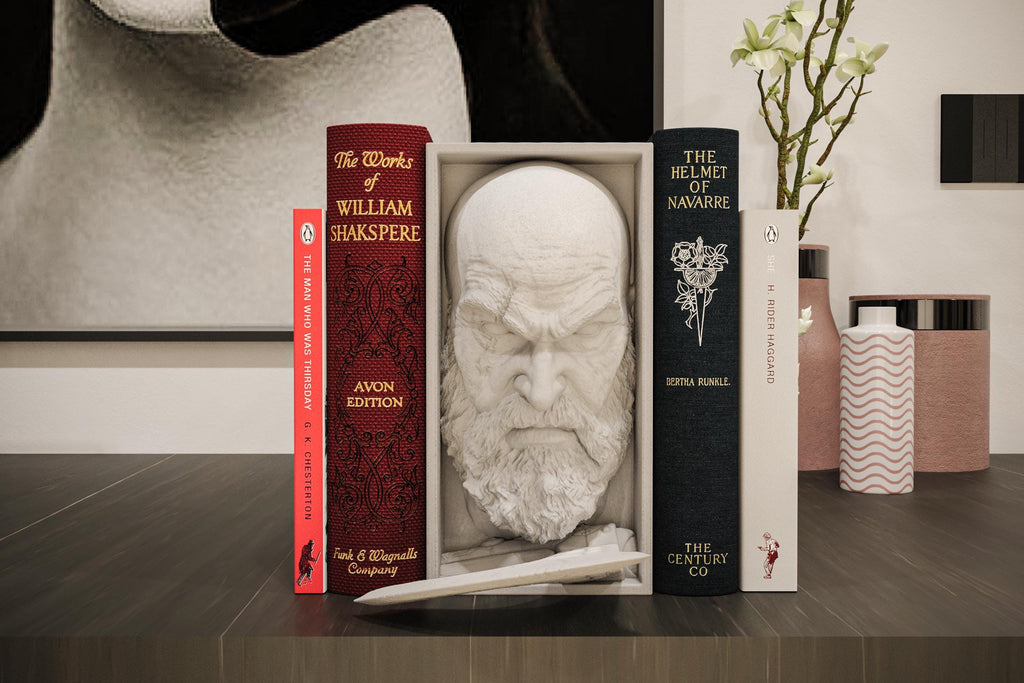 Spartan God Slayer Book Nook | Norse Mythology 3D Shadow Box | Gamer Room Decor 3D Wall Art
