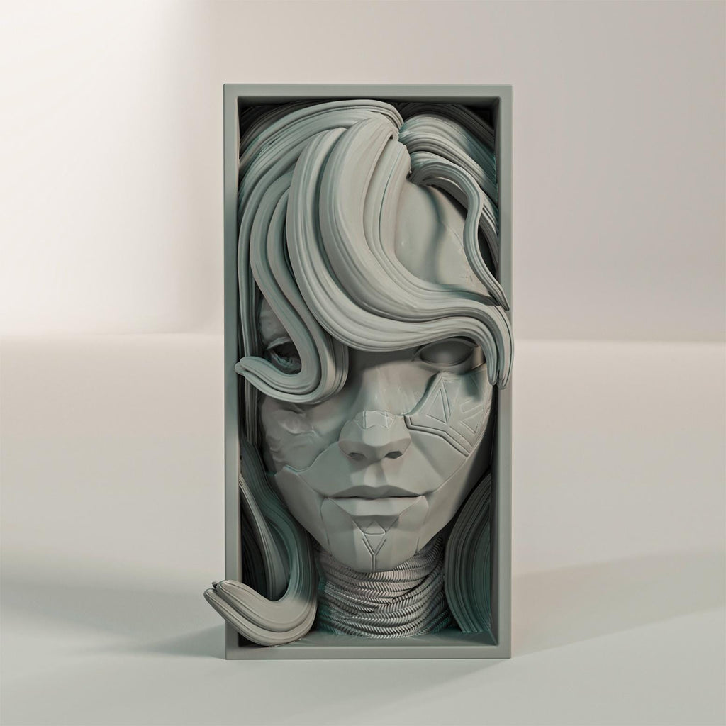 Painter Heroine Book Nook | Surreal RPG 3D Shadow Box | Fantasy Gamer 3D Wall Art