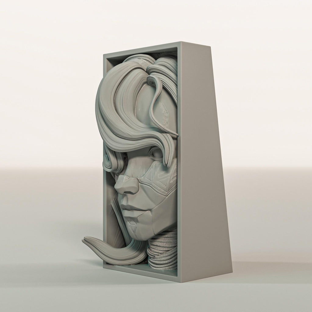 Painter Heroine Book Nook | Surreal RPG 3D Shadow Box | Fantasy Gamer 3D Wall Art