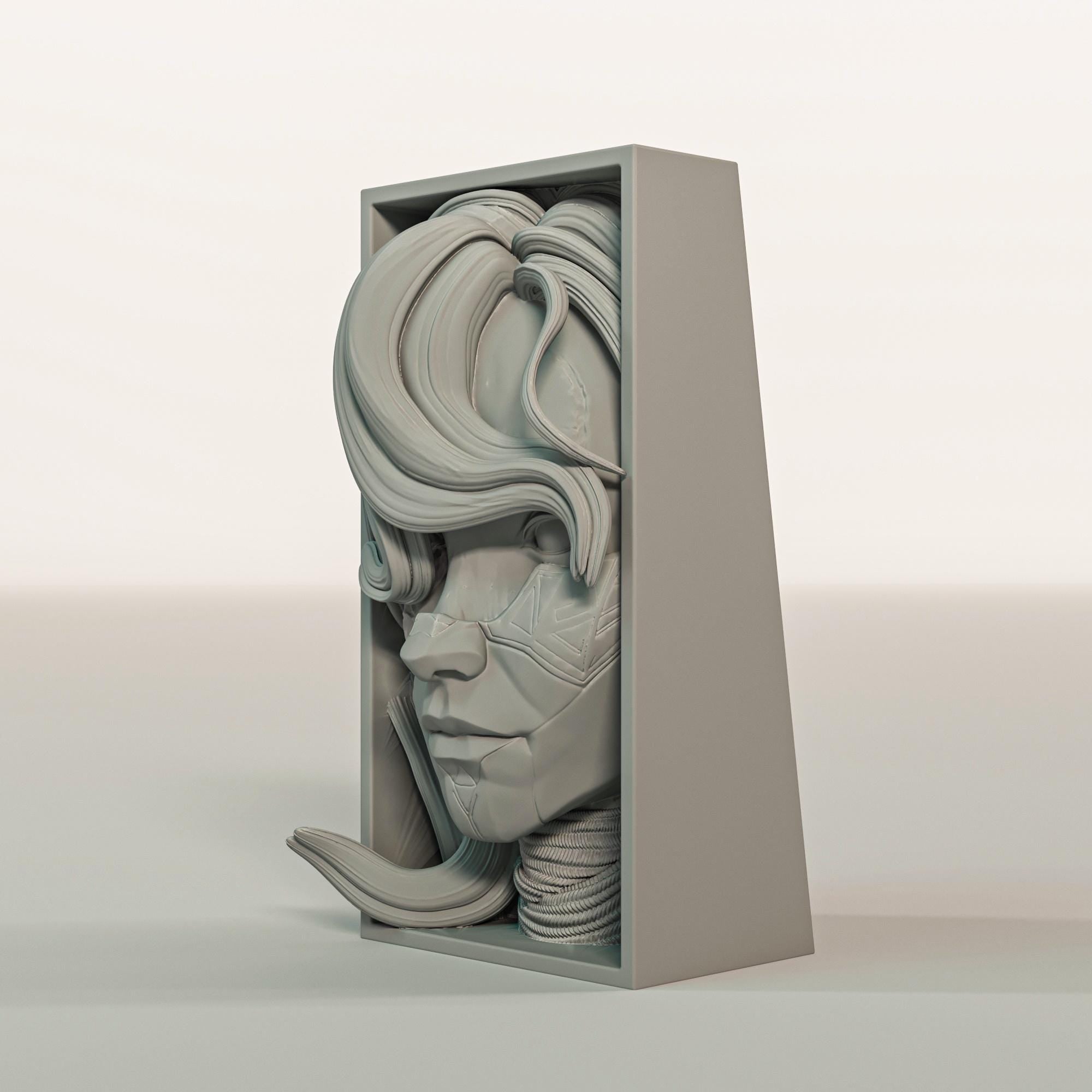 Painter Heroine Book Nook | Surreal RPG 3D Shadow Box | Fantasy Gamer 3D Wall Art