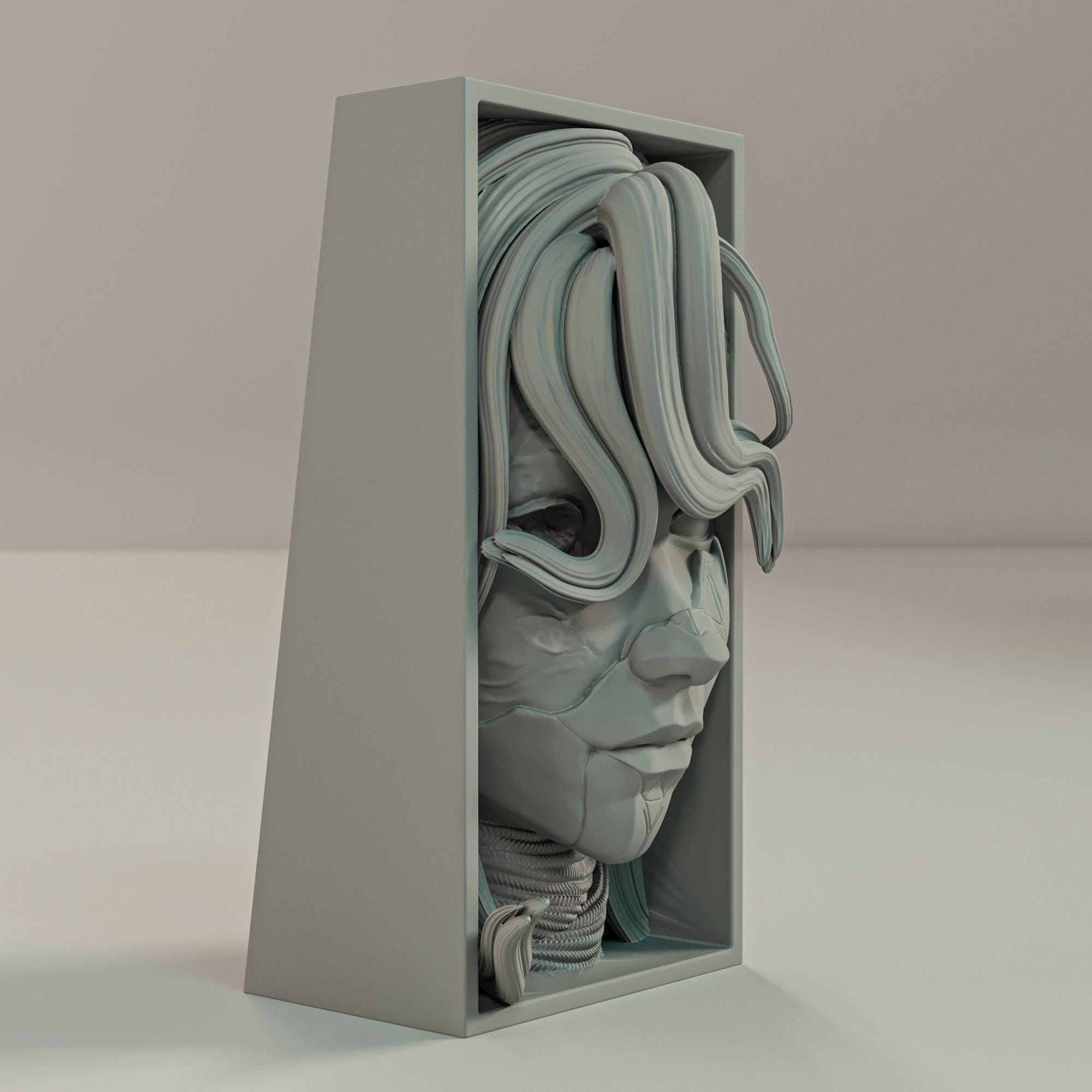 Painter Heroine Book Nook | Surreal RPG 3D Shadow Box | Fantasy Gamer 3D Wall Art