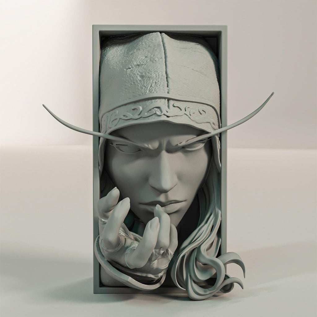 Dark Ranger General Book Nook | Fantasy MMORPG 3D Shadow Box | Undead Elf 3D Wall Art