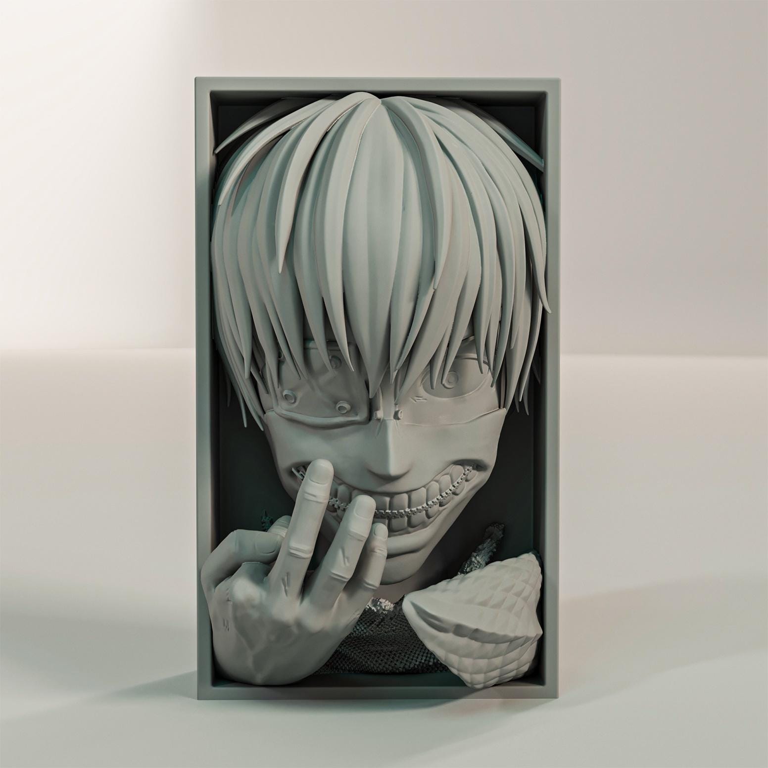 Masked Dark Hero Book Nook | Horror Fantasy 3D Shadow Box | Gothic Anime 3D Wall Art