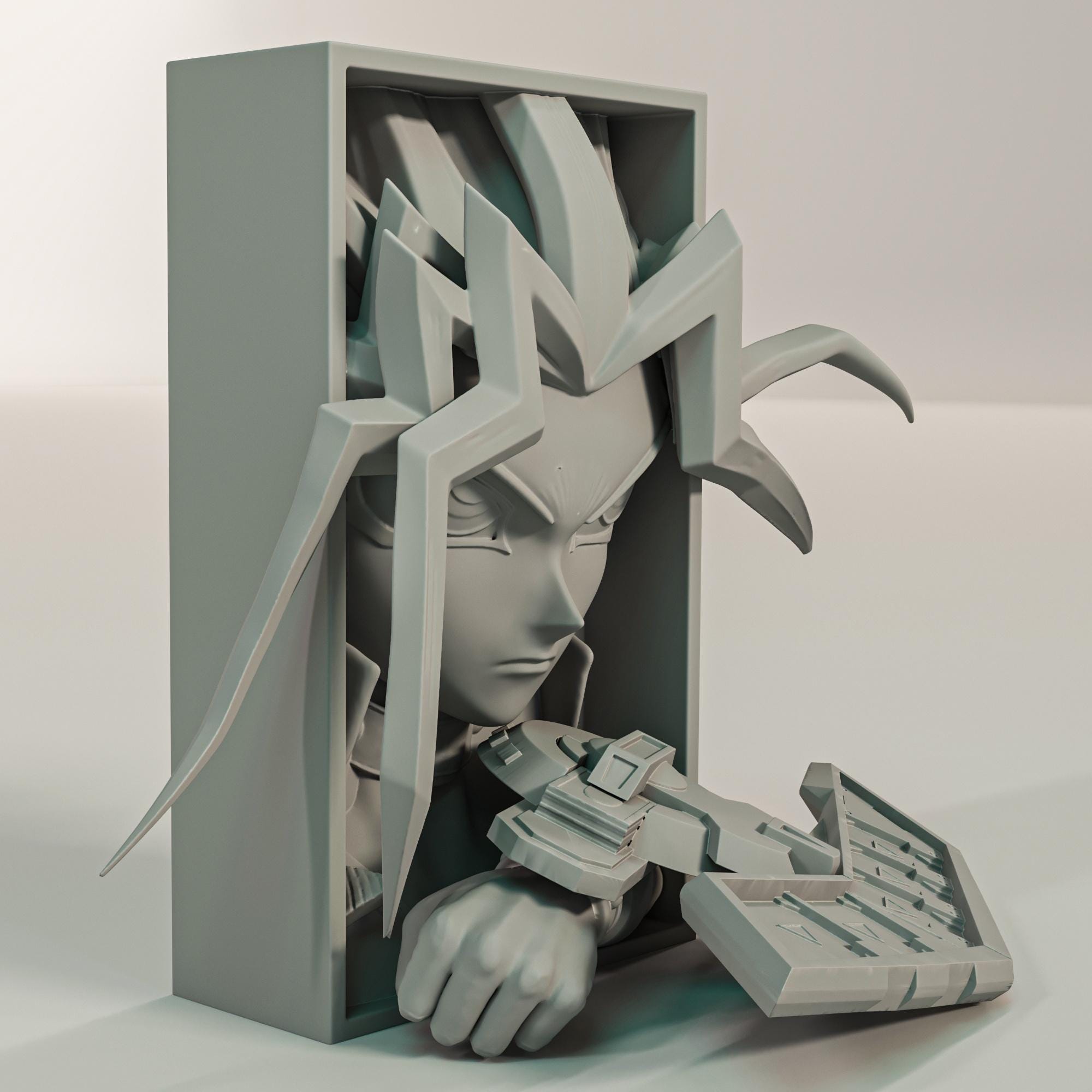 Card Battle King Book Nook | TCG Anime 3D Shadow Box | Gamer Room 3D Wall Art