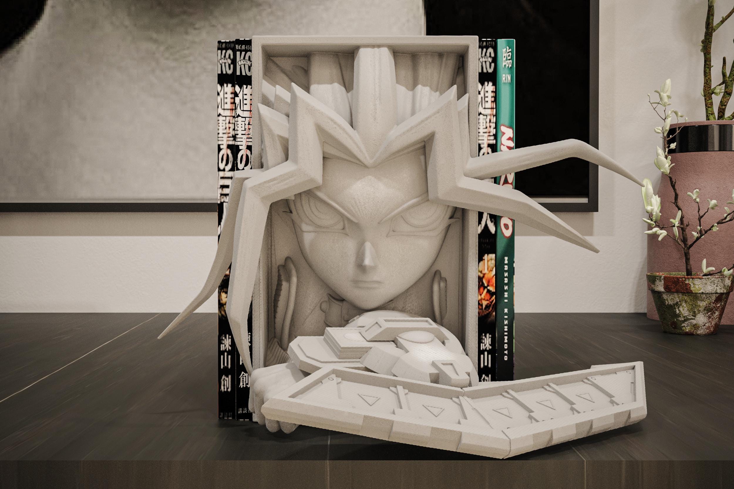Card Battle King Book Nook | TCG Anime 3D Shadow Box | Gamer Room 3D Wall Art