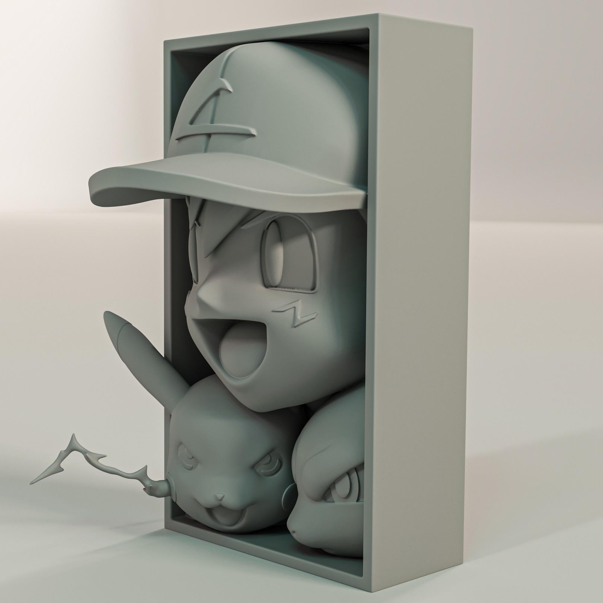 Anime Trainer Book Nook | Creature Battle 3D Shadow Box | Retro Gaming 3D Wall Art