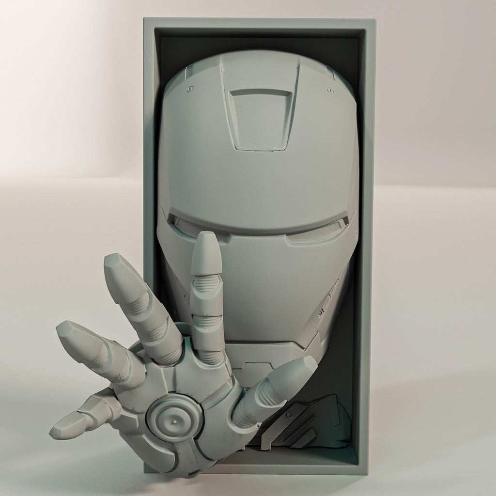 Armored Genius Book Nook | Sci-Fi Hero 3D Shadow Box | Man Cave 3D Wall Art