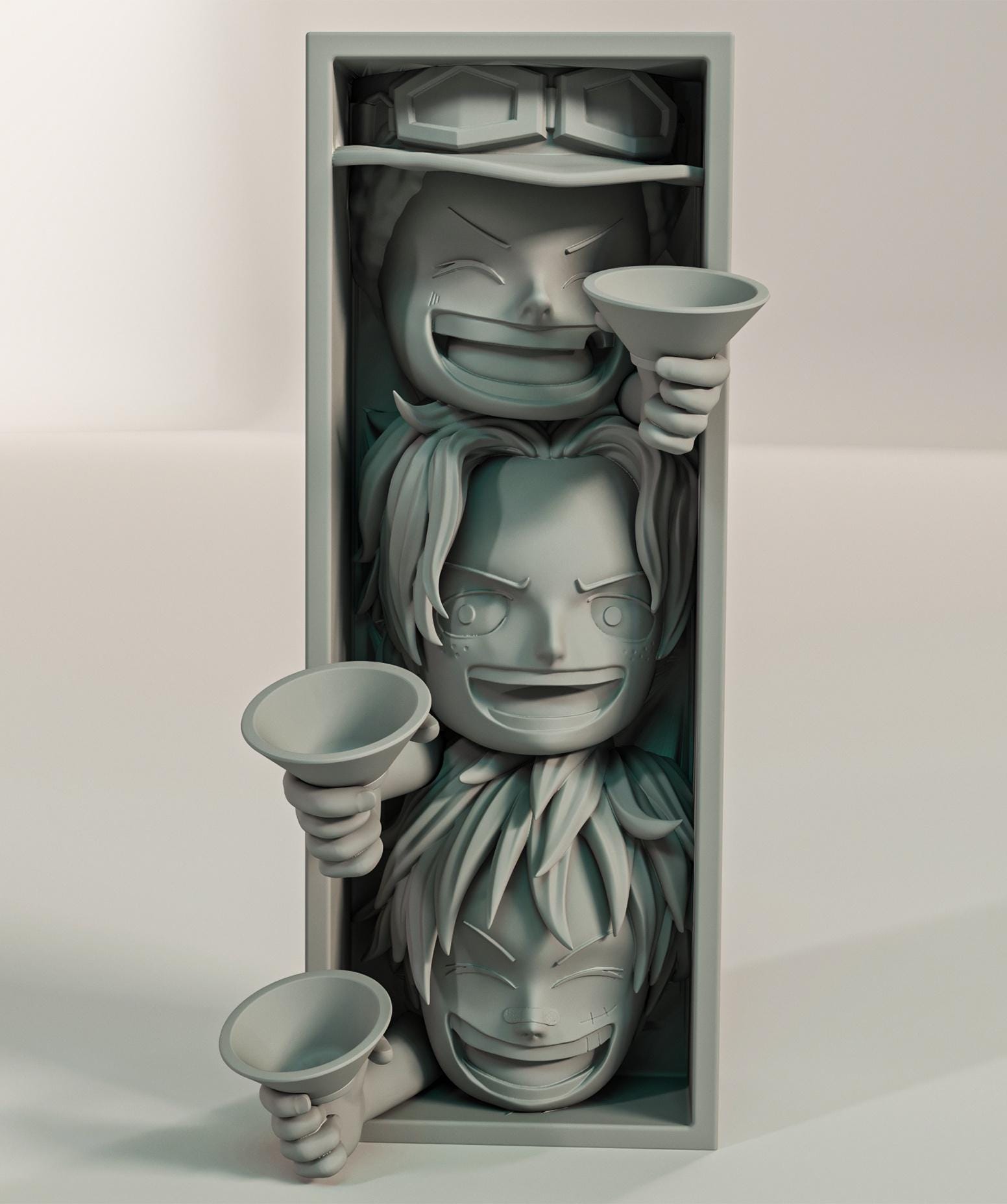 Pirate Brothers Book Nook | High Seas Anime 3D Shadow Box | Brotherhood Oath 3D Wall Art