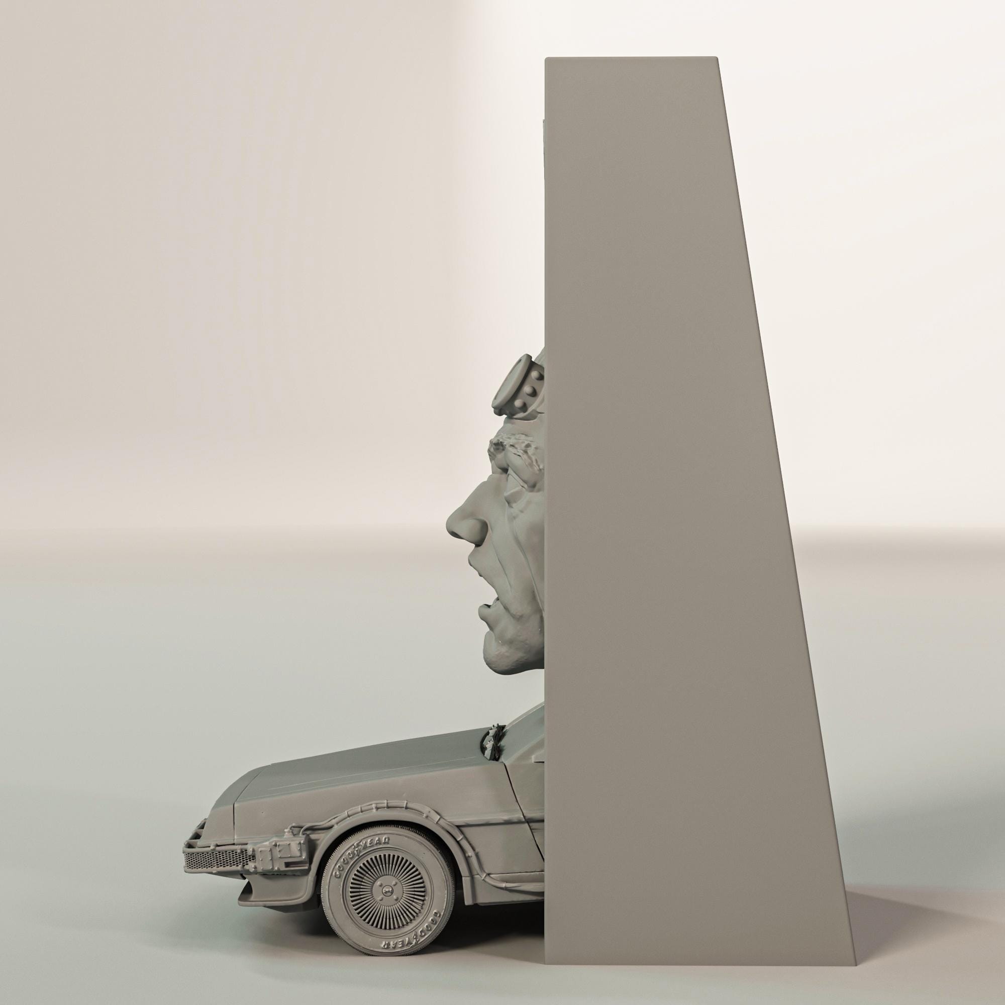 Time Travel Car Book Nook | Retro Sci-Fi 3D Shadow Box | 80s Movie 3D Wall Art